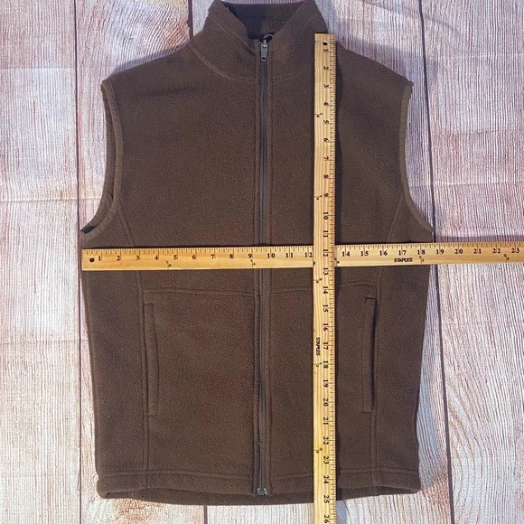 REI Polartec Fleece Vest Men’s Small Brown Full Zip Outdoor Hiking - Picture 7 of 10